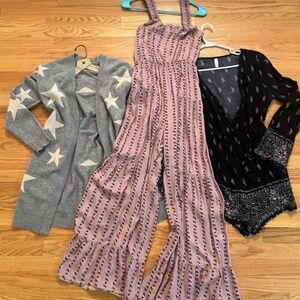 NWT Women’s rompers + sweater